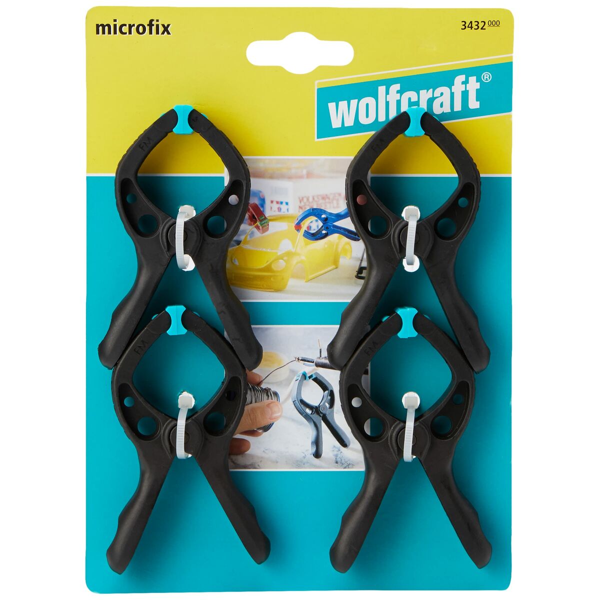 Clește cu arc Wolfcraft microfix 4 Piese
